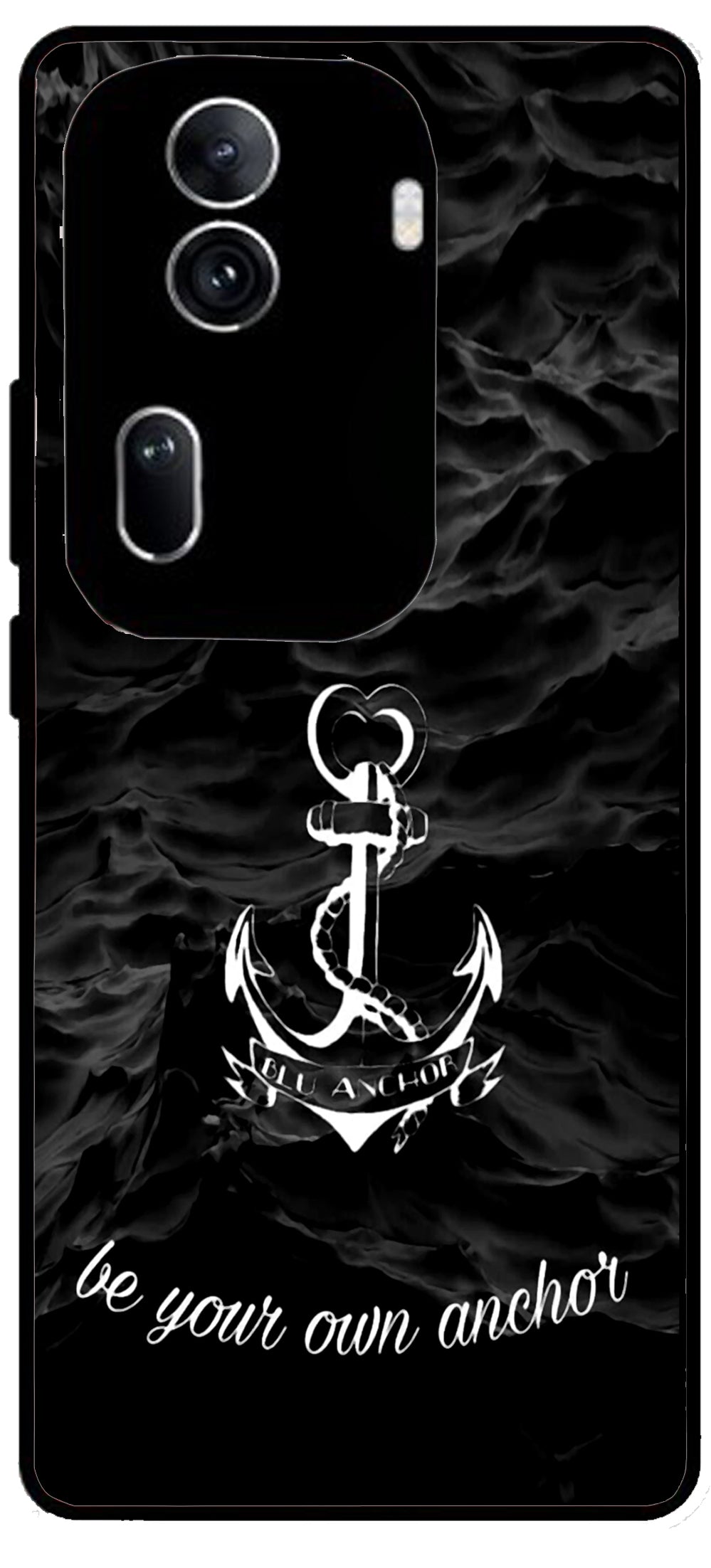 Be Your Own Anchor Unbreakable Metal Back Case Mobile Cover with 4 Side Protection and Soft TPU Sides for Oppo Reno 11 pro