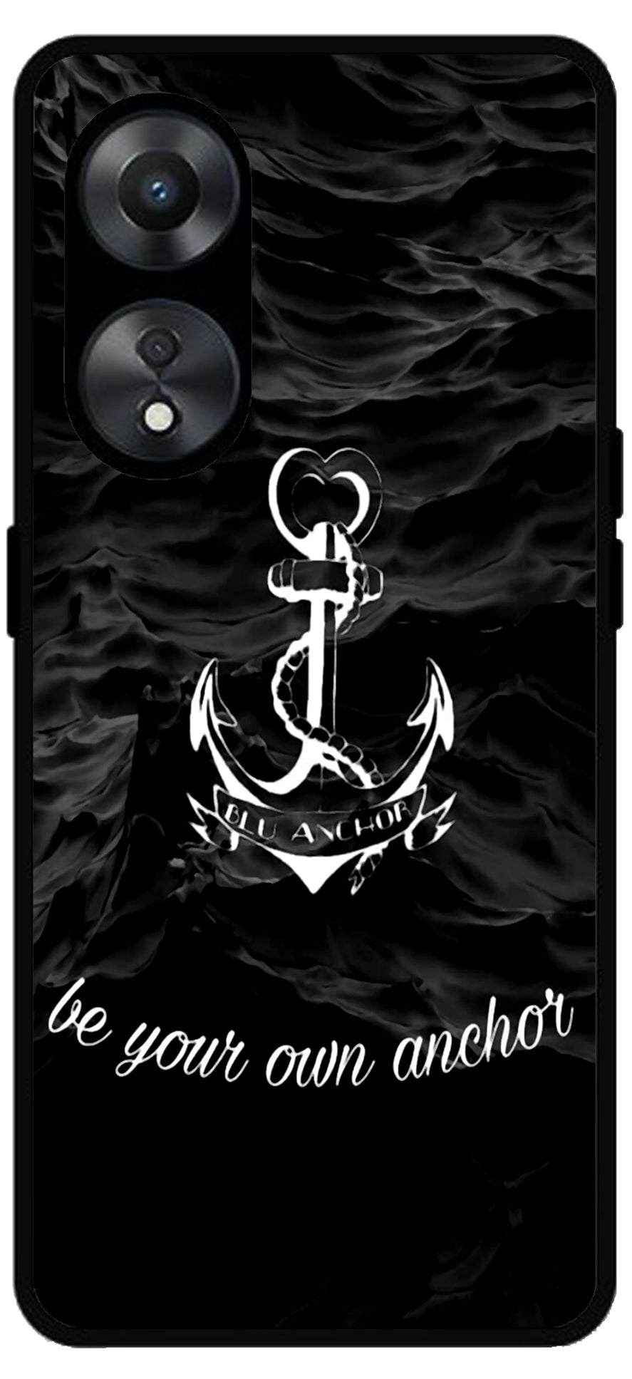 Be Your Own Anchor Unbreakable Metal Back Case Mobile Cover with 4 Side Protection and Soft TPU Sides for Oppo a78 5g