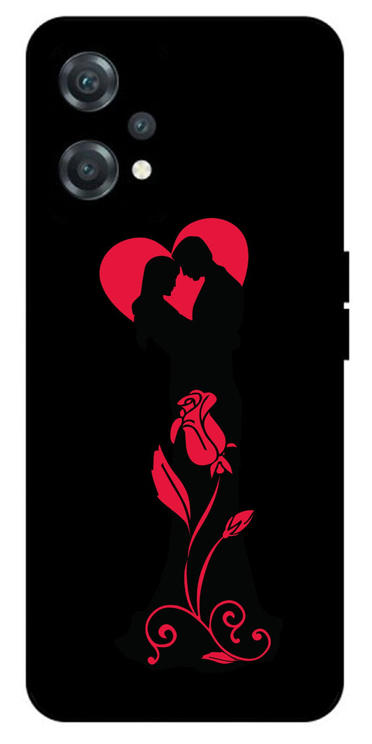 Couple Black Pink Printed Unbreakable Metal Back Case Mobile Cover with 4 Side Protection and Soft TPU Sides for oneplus nord ce 2 lite 5g