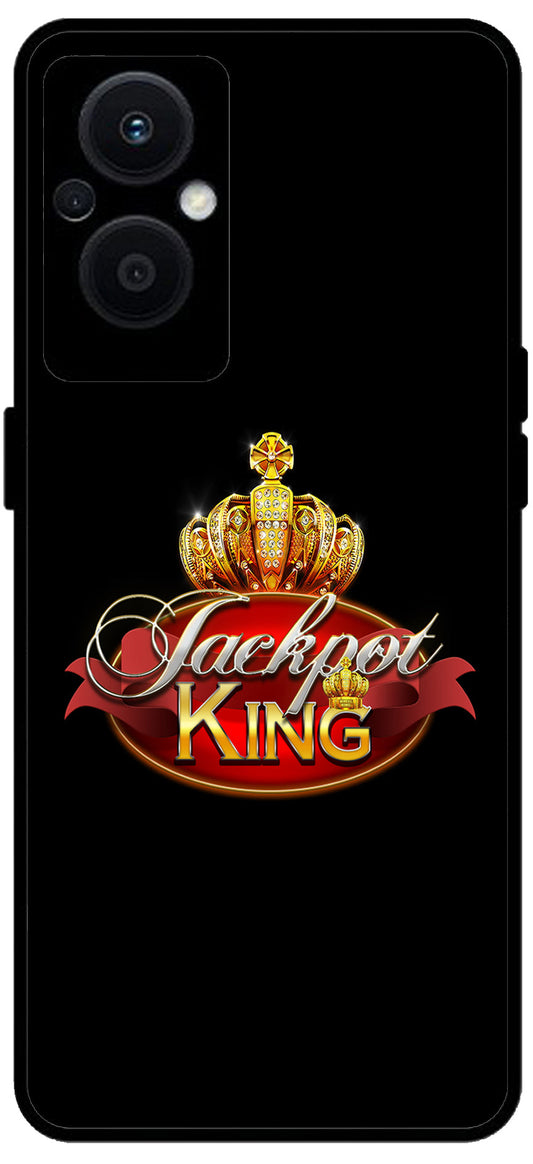 Jackpot King Unbreakable Metal Back Case Mobile Cover with 4 Side Protection and Soft TPU Sides for OPPO F21 PRO 5G