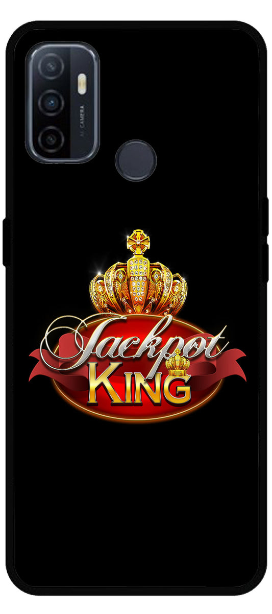 Jackpot King Unbreakable Metal Back Case Mobile Cover with 4 Side Protection and Soft TPU Sides for Oppo A53