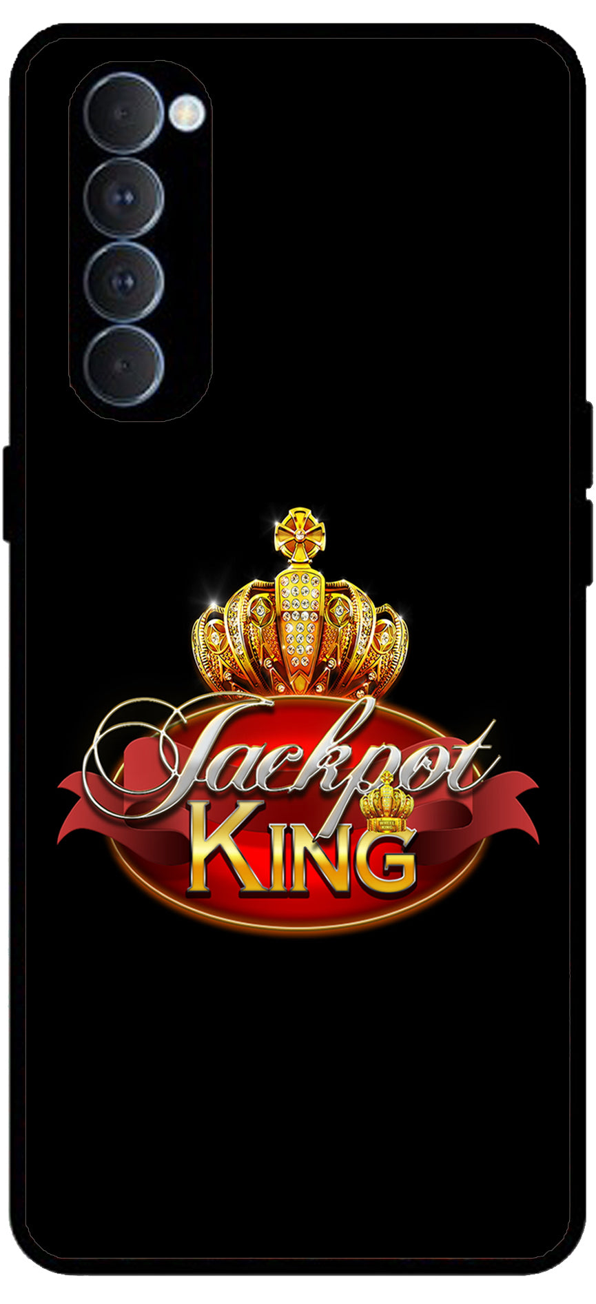 Jackpot King Unbreakable Metal Back Case Mobile Cover with 4 Side Protection and Soft TPU Sides for Oppo Reno pro