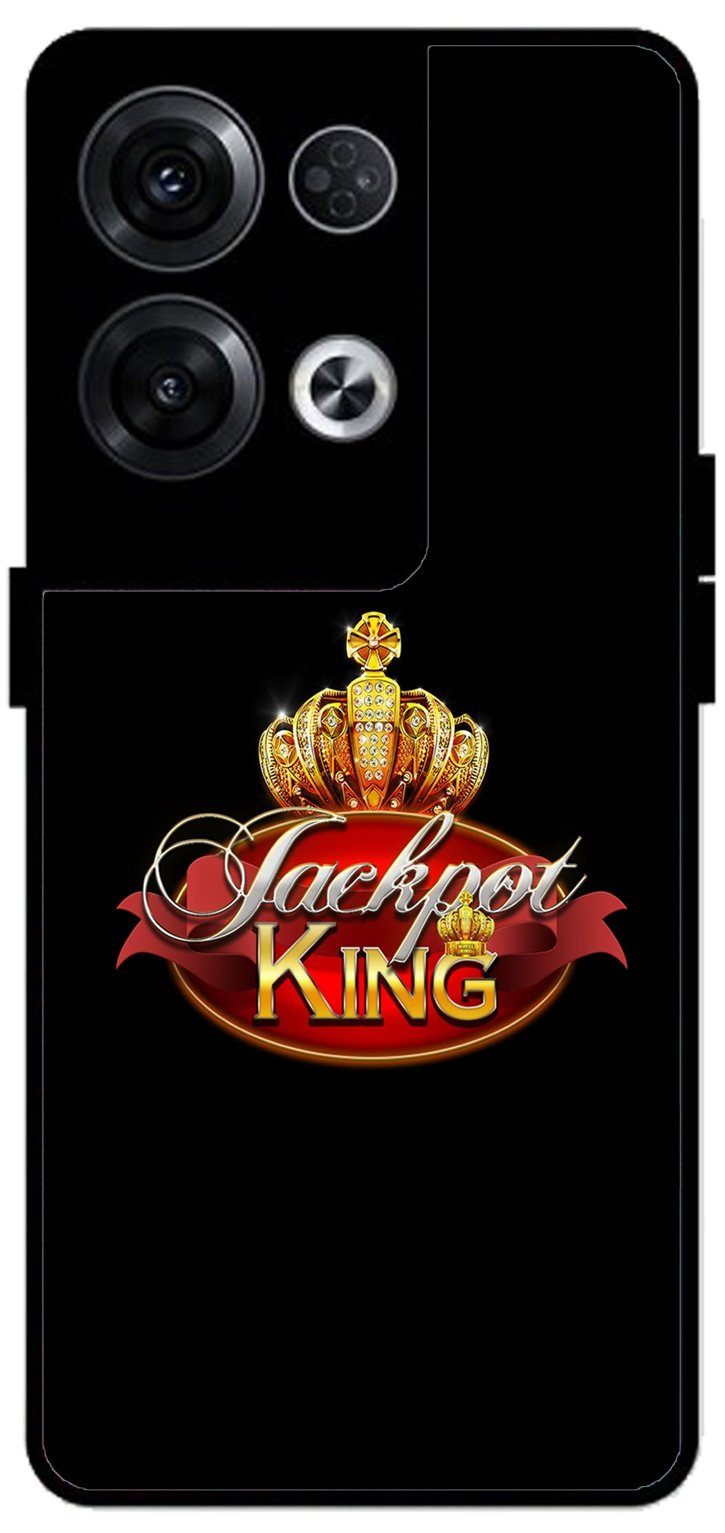 Jackpot King Unbreakable Metal Back Case Mobile Cover with 4 Side Protection and Soft TPU Sides for Oppo Reno 8 Pro 5G 2D