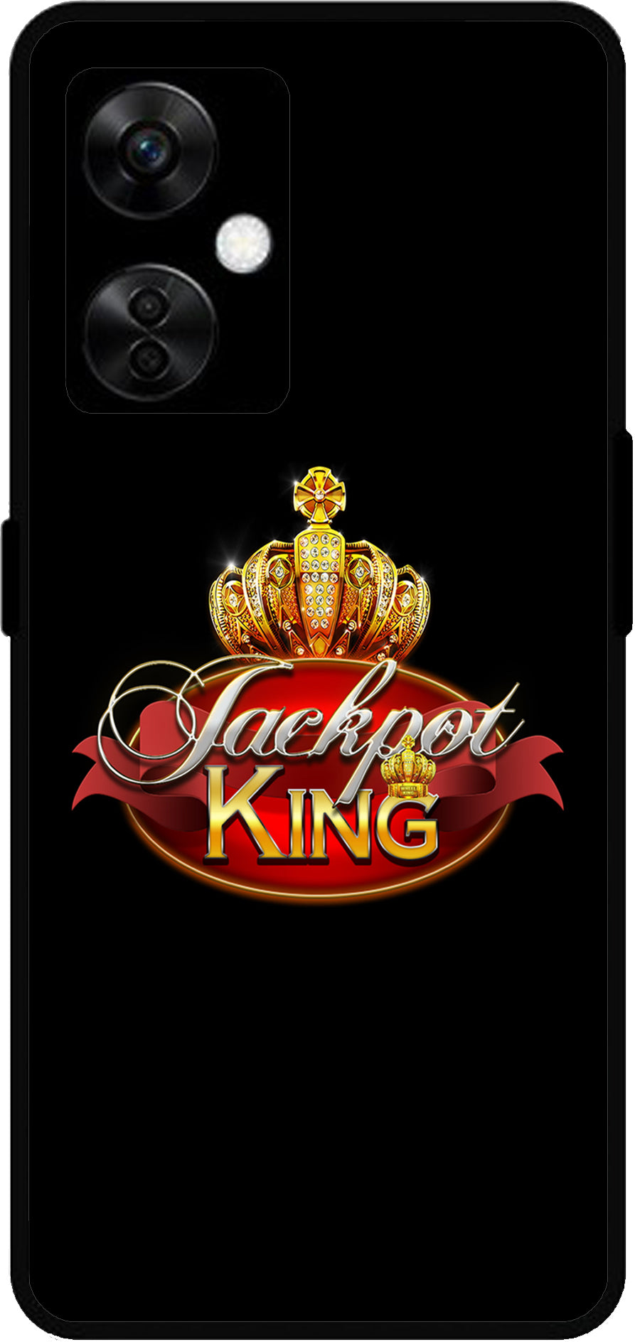 Jackpot King Unbreakable Metal Back Case Mobile Cover with 4 Side Protection and Soft TPU Sides for OnePlus Nord CE3 Lite