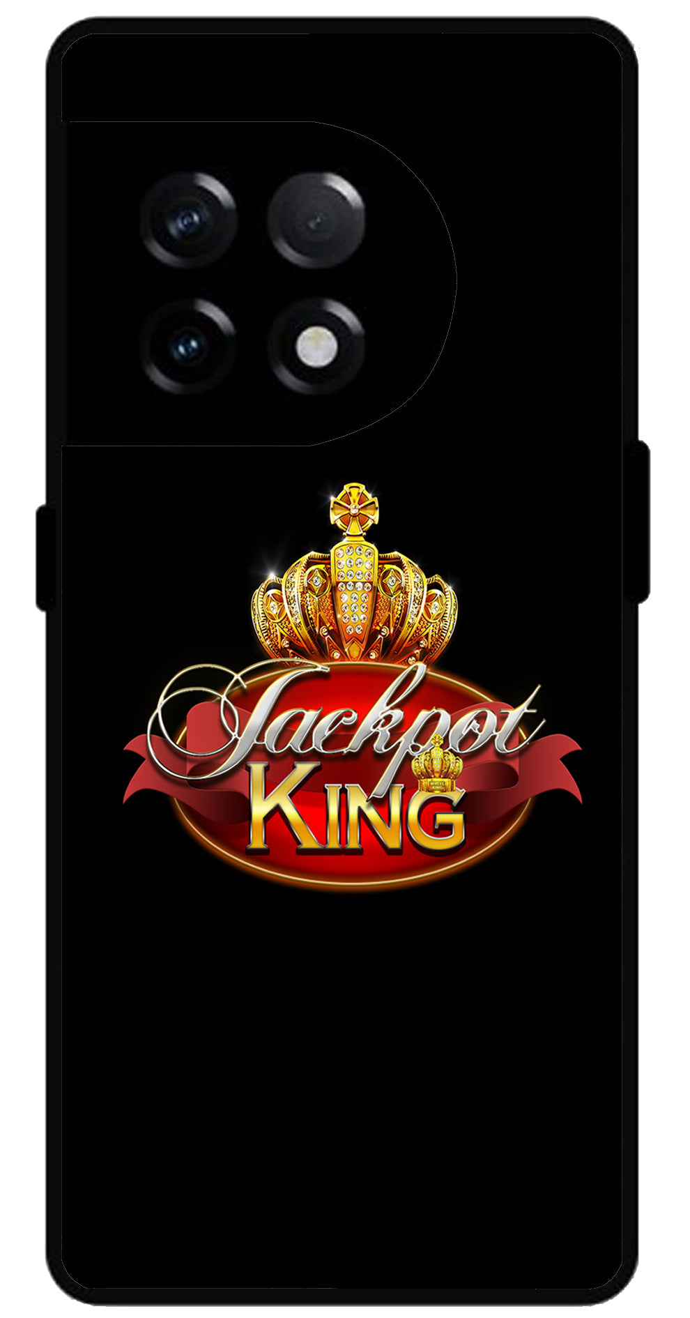 Jackpot King Unbreakable Metal Back Case Mobile Cover with 4 Side Protection and Soft TPU Sides for OnePlus 11R