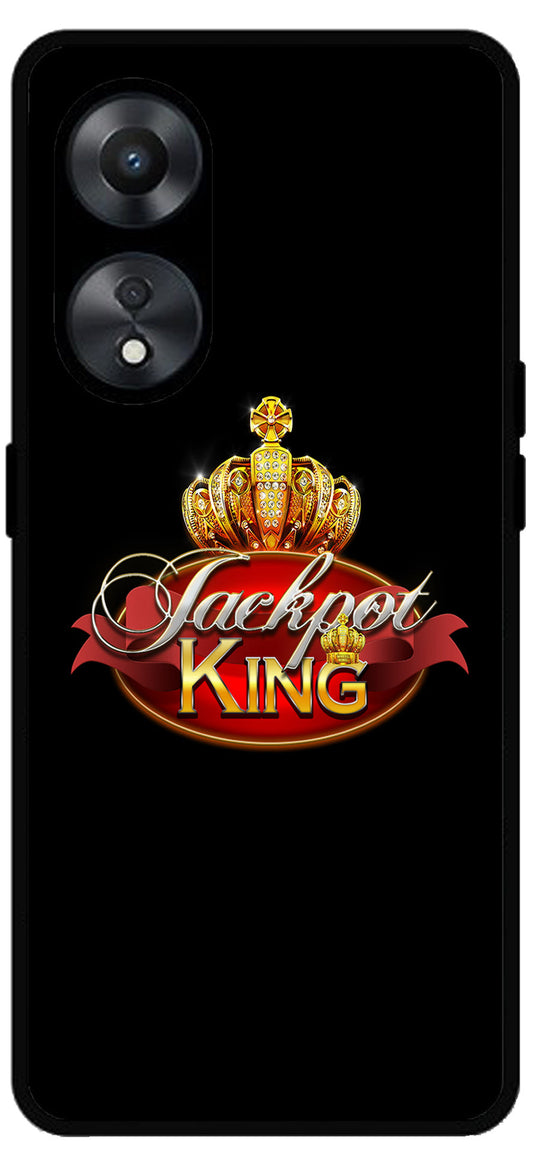 Jackpot King Unbreakable Metal Back Case Mobile Cover with 4 Side Protection and Soft TPU Sides for Oppo a78 5g