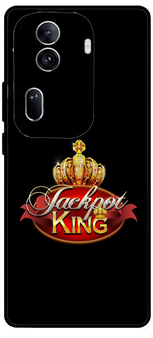 Jackpot King Unbreakable Metal Back Case Mobile Cover with 4 Side Protection and Soft TPU Sides for Oppo Reno 11 pro