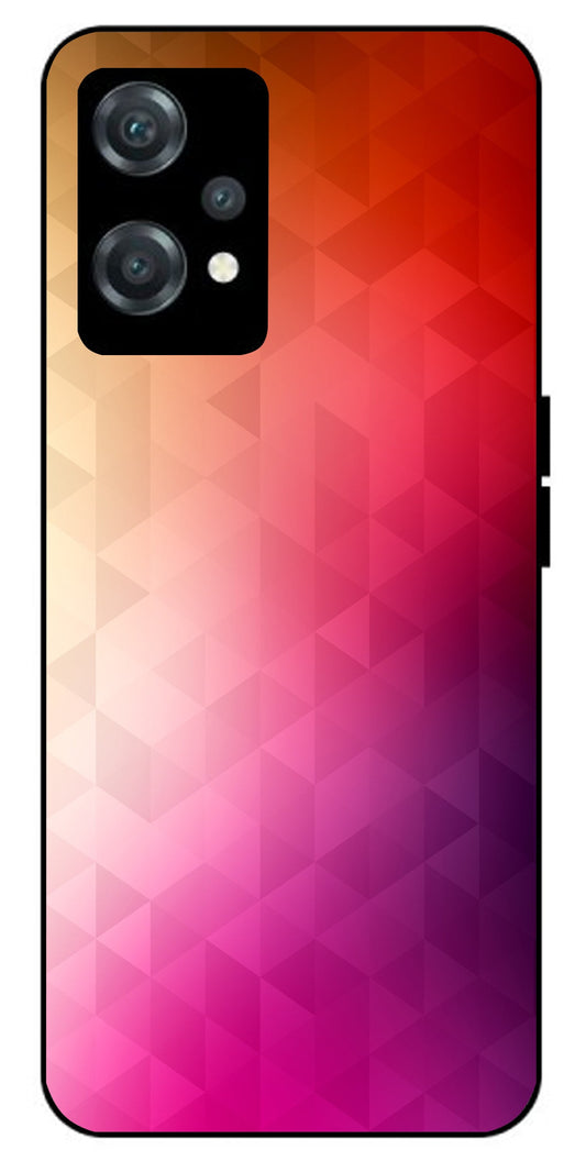 Plain Pink Orange Printed Unbreakable Metal Back Case Mobile Cover with 4 Side Protection and Soft TPU Sides for oneplus nord ce 2 lite 5g