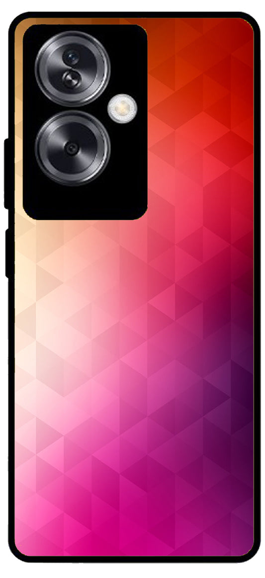 Plain Pink Orange Printed Unbreakable Metal Back Case Mobile Cover with 4 Side Protection and Soft TPU Sides for Oppo A79 NEW