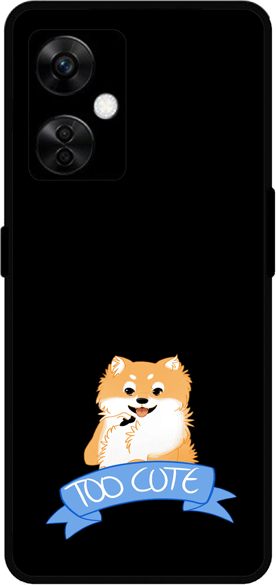 Too Cute Doggie Unbreakable Metal Back Case Mobile Cover with 4 Side Protection and Soft TPU Sides for OnePlus Nord CE3 Lite