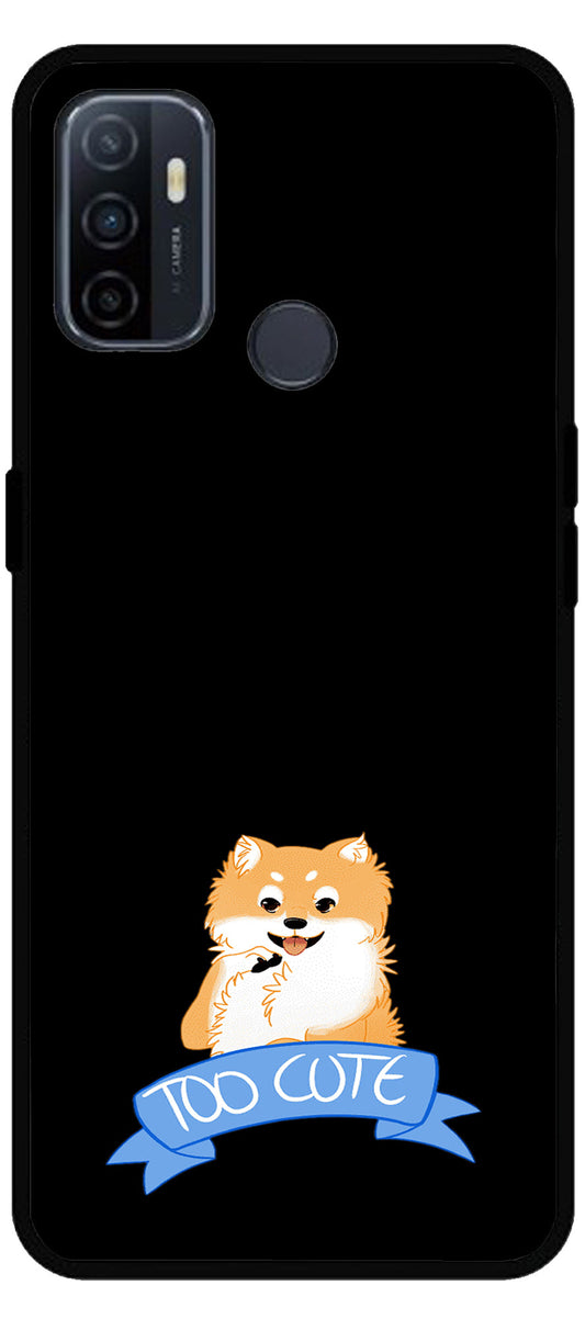 Too Cute Doggie Unbreakable Metal Back Case Mobile Cover with 4 Side Protection and Soft TPU Sides for Oppo A53