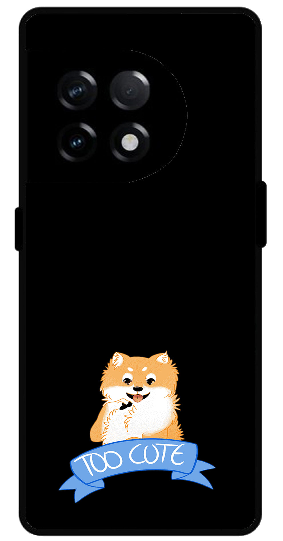 Too Cute Doggie Unbreakable Metal Back Case Mobile Cover with 4 Side Protection and Soft TPU Sides for OnePlus 11R