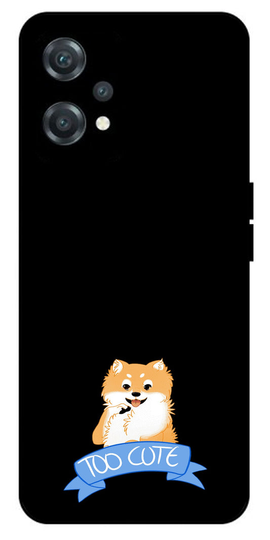 Too Cute Doggie Unbreakable Metal Back Case Mobile Cover with 4 Side Protection and Soft TPU Sides for oneplus nord ce 2 lite 5g