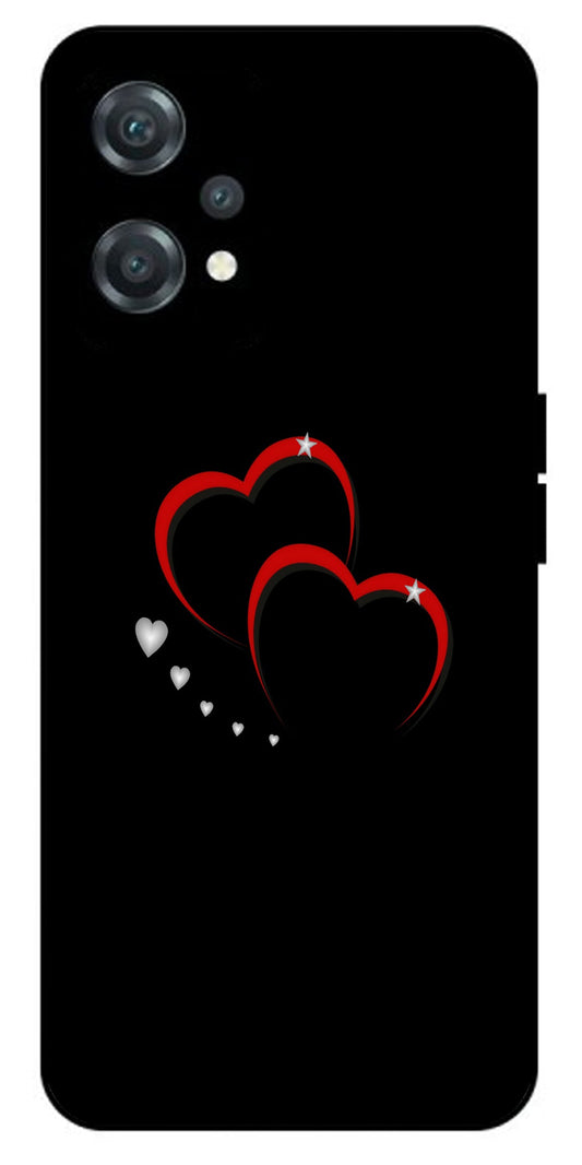 Red Hearts Printed Unbreakable Metal Back Case Mobile Cover with 4 Side Protection and Soft TPU Sides for oneplus nord ce 2 lite 5g