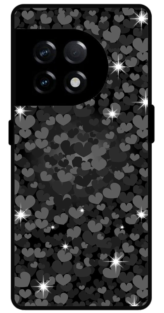 Little Hearts Unbreakable Metal Back Case Mobile Cover with 4 Side Protection and Soft TPU Sides for OnePlus 11R