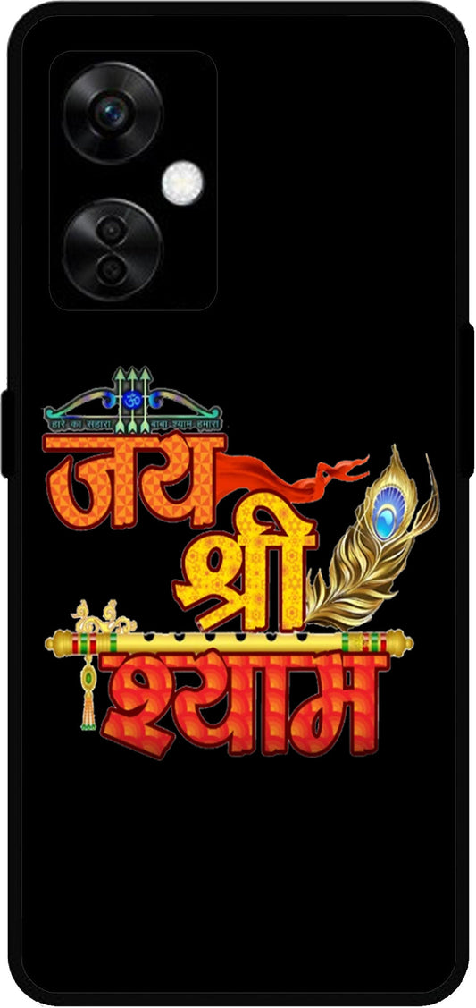 Jai Shree Shyam Unbreakable Metal Back Case Mobile Cover with 4 Side Protection and Soft TPU Sides for OnePlus Nord CE3 Lite