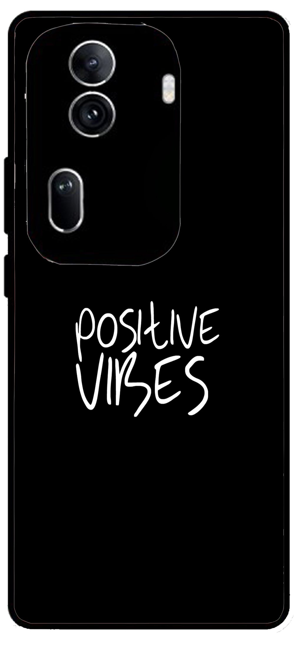 Positive Vibes Unbreakable Metal Back Case Mobile Cover with 4 Side Protection and Soft TPU Sides for Oppo Reno 11 pro