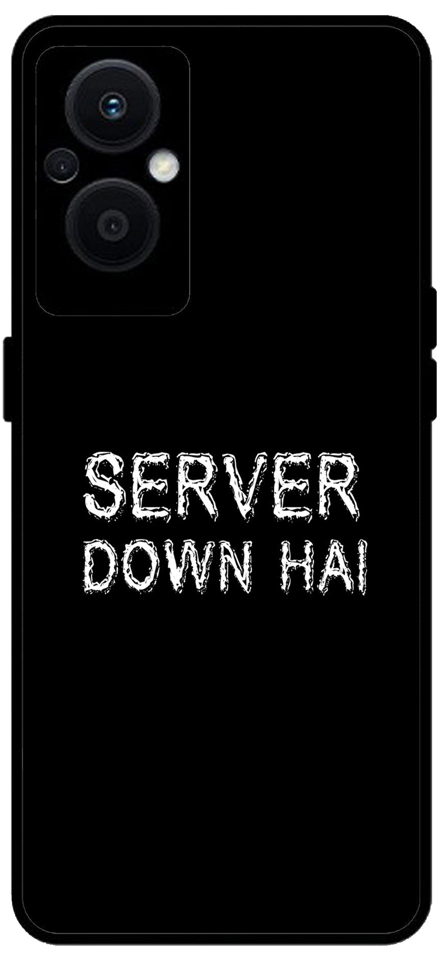 Server Down Hai Unbreakable Metal Back Case Mobile Cover with 4 Side Protection and Soft TPU Sides for OPPO F21 PRO 5G