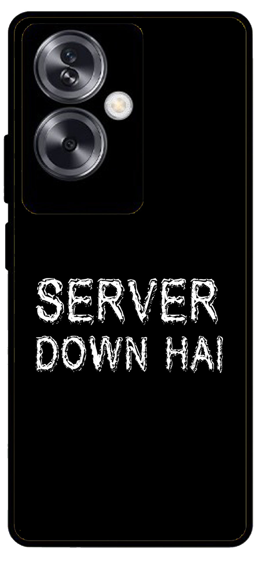 Server Down Hai Unbreakable Metal Back Case Mobile Cover with 4 Side Protection and Soft TPU Sides for Oppo A79 NEW