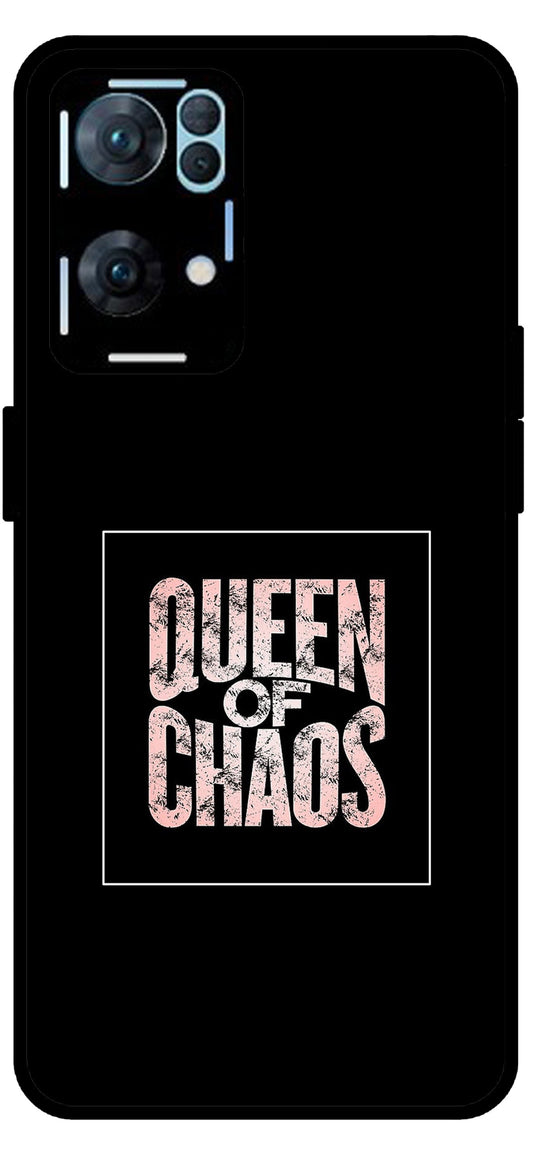 Queen of Chaos Unbreakable Metal Back Case Mobile Cover with 4 Side Protection and Soft TPU Sides for Oppo Reno 7 Pro 5G