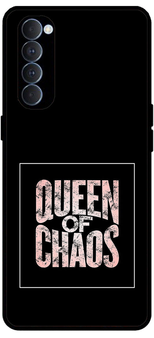 Queen of Chaos Unbreakable Metal Back Case Mobile Cover with 4 Side Protection and Soft TPU Sides for Oppo Reno pro