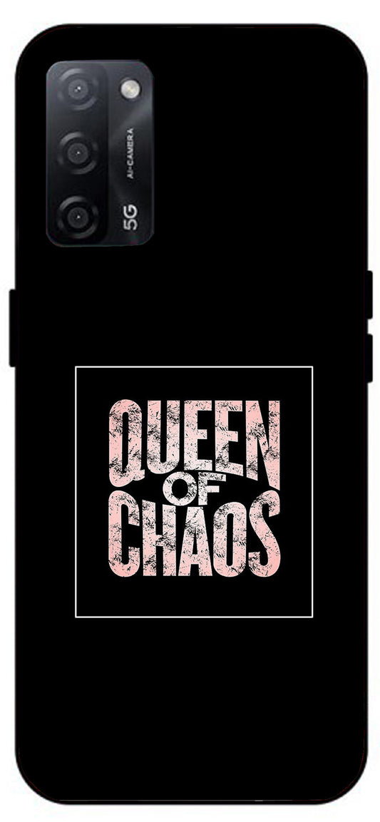 Queen of Chaos Unbreakable Metal Back Case Mobile Cover with 4 Side Protection and Soft TPU Sides for Oppo A53s 5G