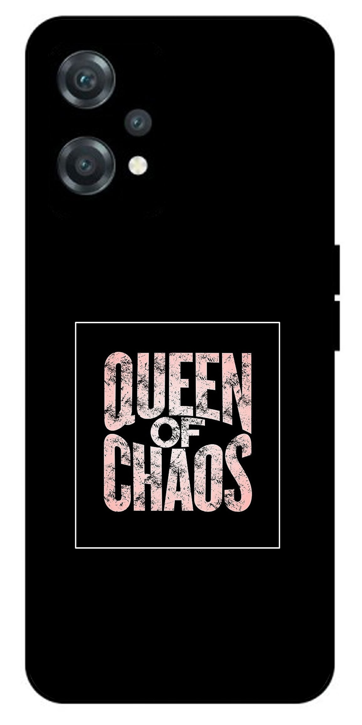 Queen of Chaos Unbreakable Metal Back Case Mobile Cover with 4 Side Protection and Soft TPU Sides for oneplus nord ce 2 lite 5g