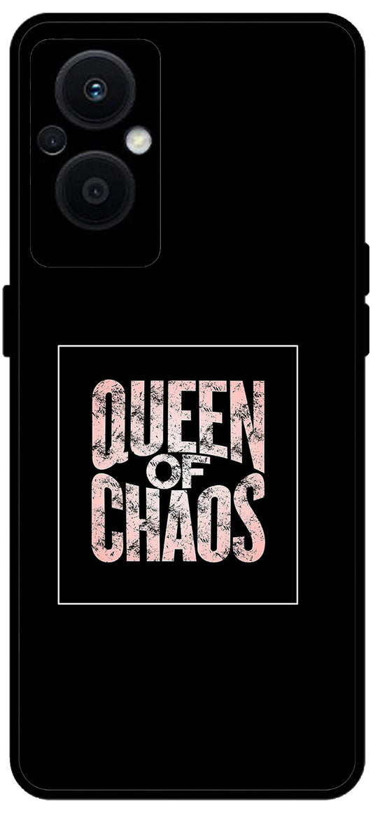 Queen of Chaos Unbreakable Metal Back Case Mobile Cover with 4 Side Protection and Soft TPU Sides for OPPO F21 PRO 5G