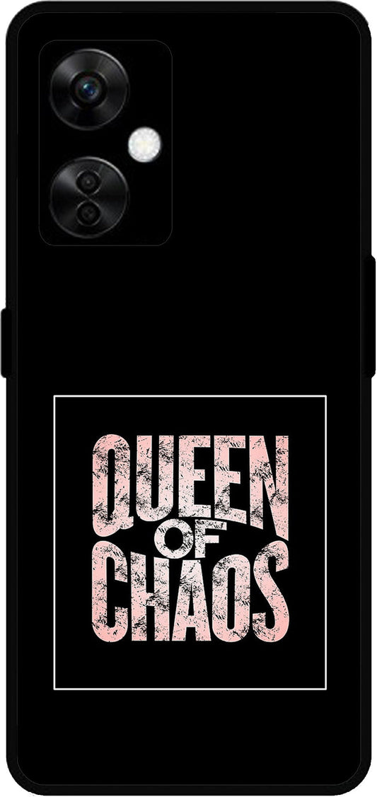 Queen of Chaos Unbreakable Metal Back Case Mobile Cover with 4 Side Protection and Soft TPU Sides for OnePlus Nord CE3 Lite