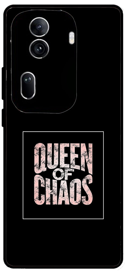 Queen of Chaos Unbreakable Metal Back Case Mobile Cover with 4 Side Protection and Soft TPU Sides for Oppo Reno 11 pro