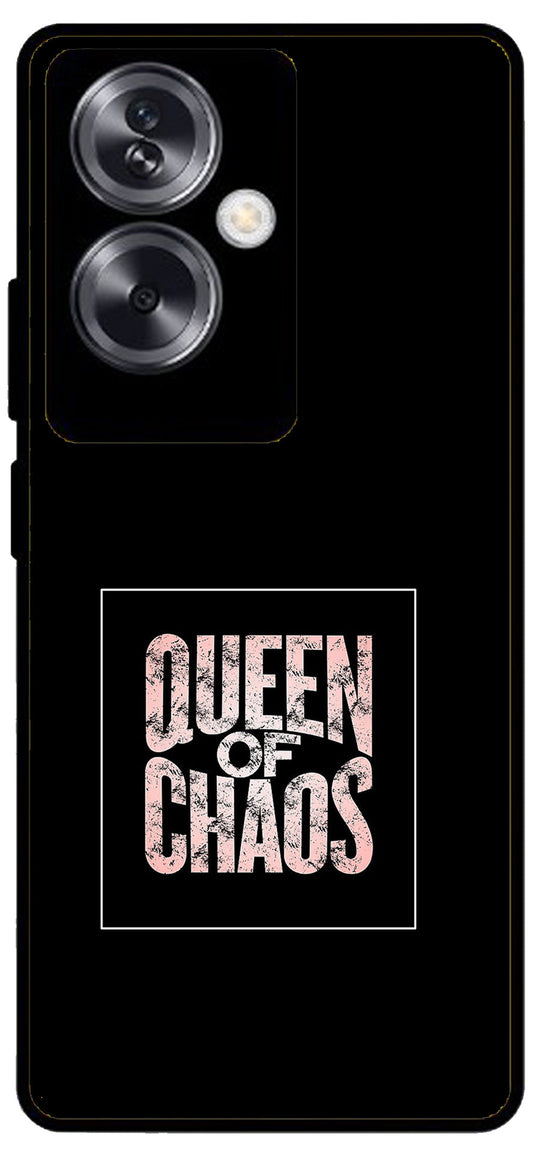 Queen of Chaos Unbreakable Metal Back Case Mobile Cover with 4 Side Protection and Soft TPU Sides for Oppo A79 NEW