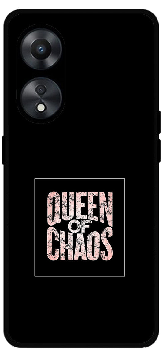 Queen of Chaos Unbreakable Metal Back Case Mobile Cover with 4 Side Protection and Soft TPU Sides for Oppo a78 5g