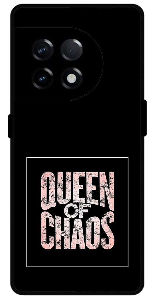 Queen of Chaos Unbreakable Metal Back Case Mobile Cover with 4 Side Protection and Soft TPU Sides for OnePlus 11R