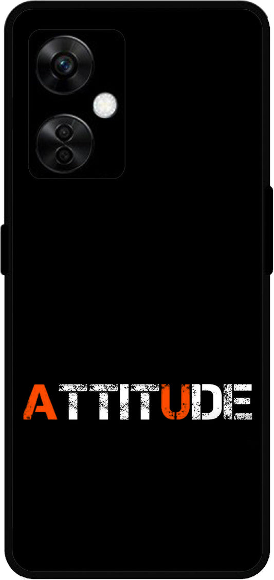 Attitude Unbreakable Metal Back Case Mobile Cover with 4 Side Protection and Soft TPU Sides for OnePlus Nord CE3 Lite