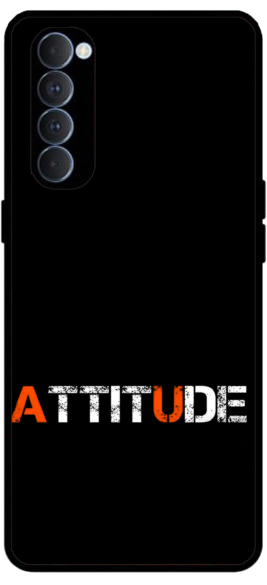 Attitude Unbreakable Metal Back Case Mobile Cover with 4 Side Protection and Soft TPU Sides for RENO4 PRO