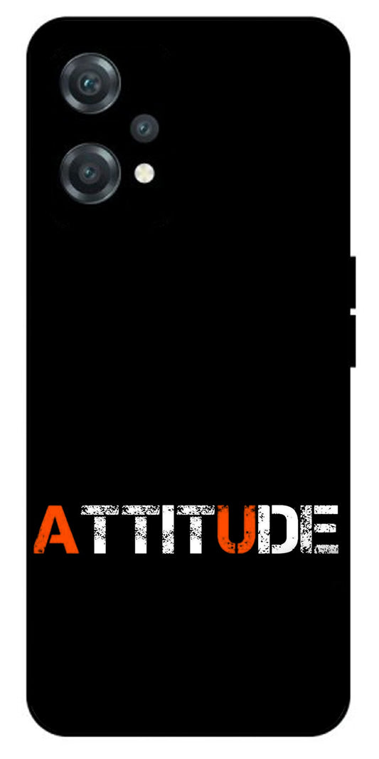 Attitude Unbreakable Metal Back Case Mobile Cover with 4 Side Protection and Soft TPU Sides for oneplus nord ce 2 lite 5g