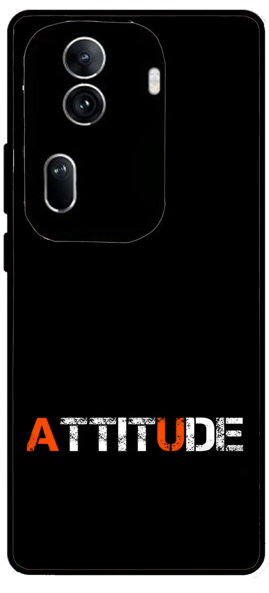 Attitude Unbreakable Metal Back Case Mobile Cover with 4 Side Protection and Soft TPU Sides for Oppo Reno 11 pro