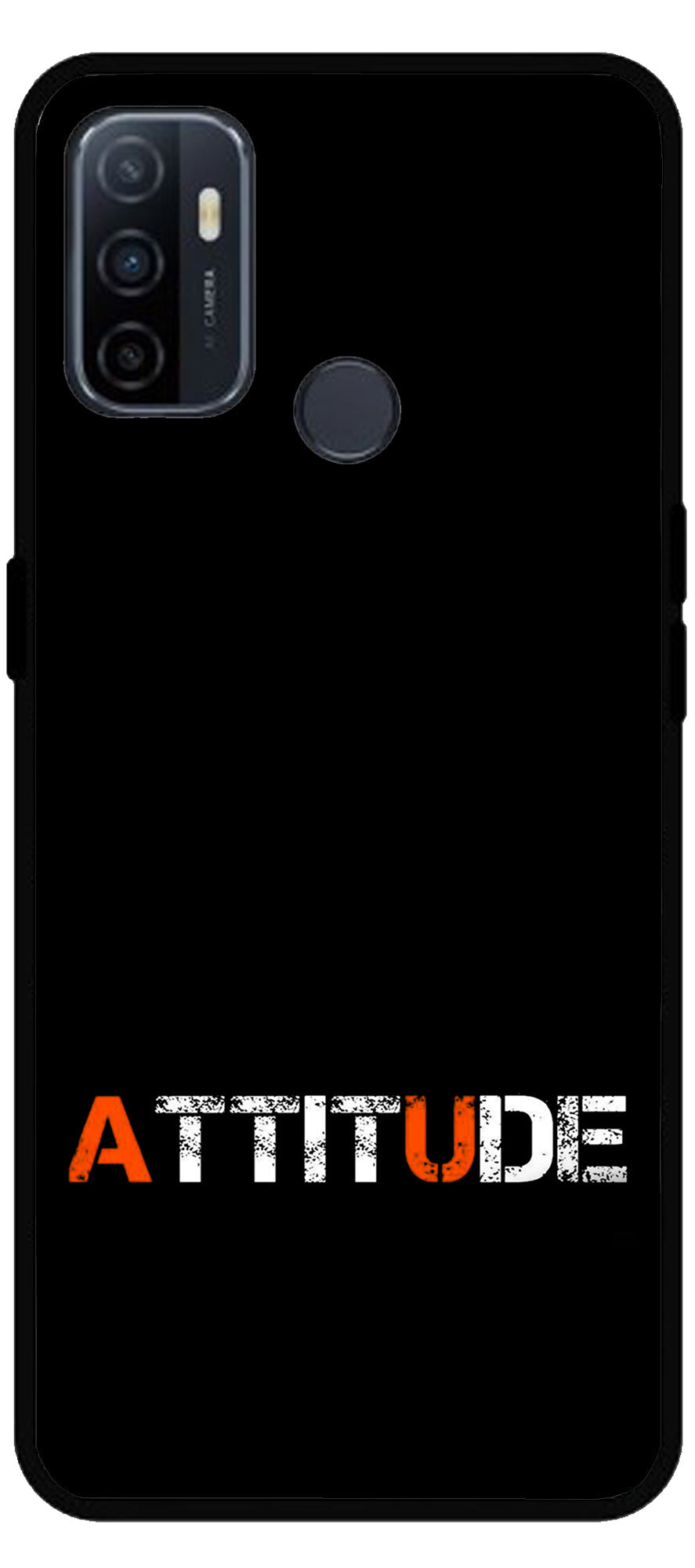 Attitude Unbreakable Metal Back Case Mobile Cover with 4 Side Protection and Soft TPU Sides for Oppo A53