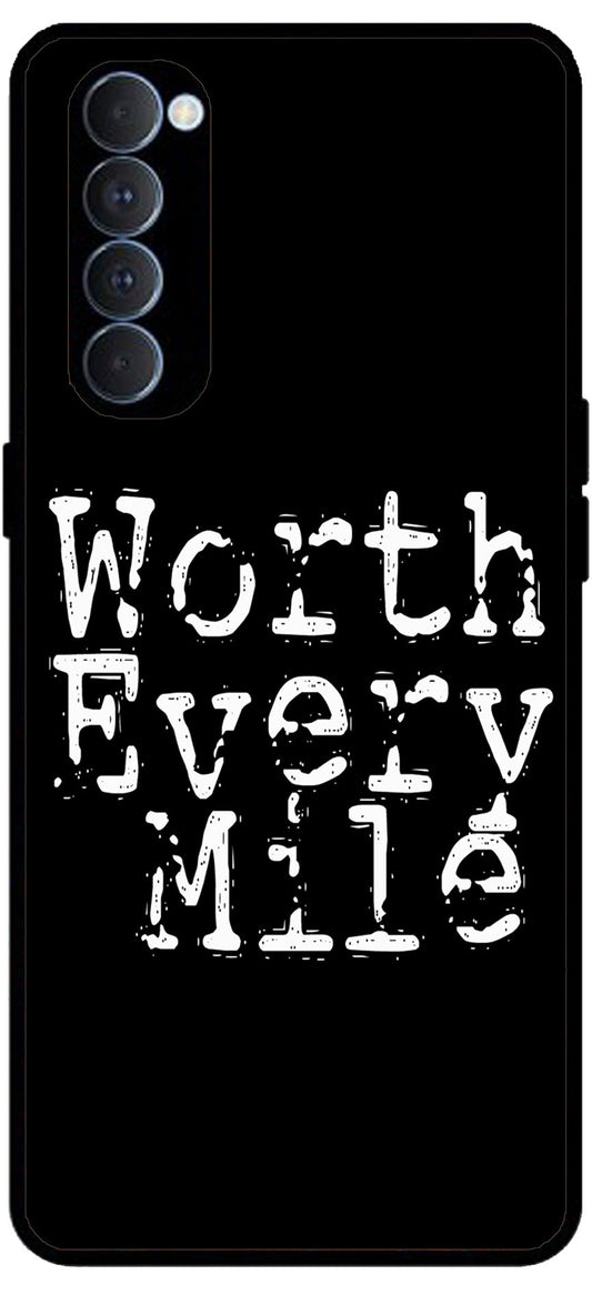 Worth Every Mile Unbreakable Metal Back Case Mobile Cover with 4 Side Protection and Soft TPU Sides for RENO4 PRO