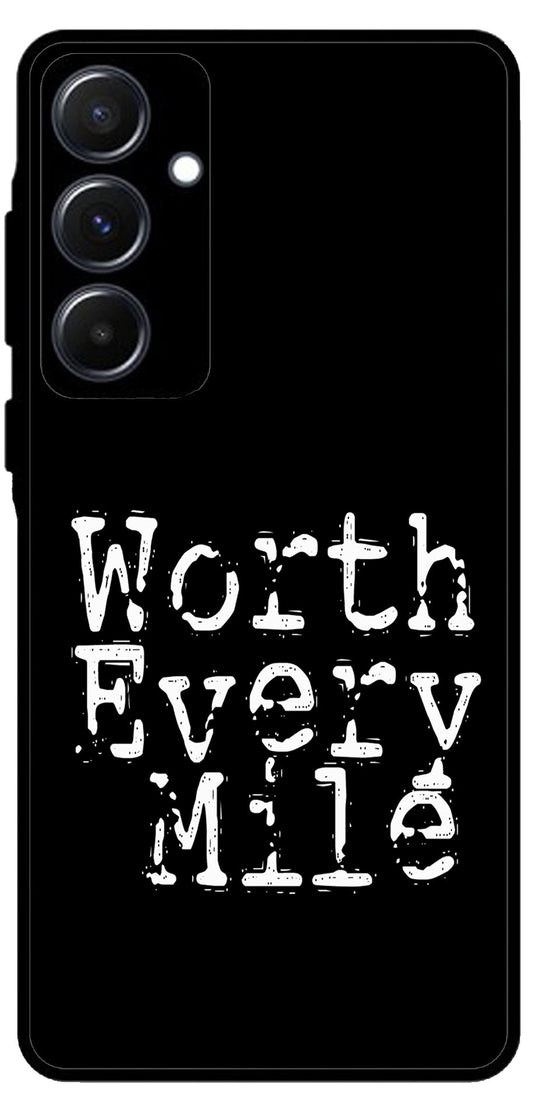 Worth Every Mile Unbreakable Metal Back Case Mobile Cover with 4 Side Protection and Soft TPU Sides for Samsung A55