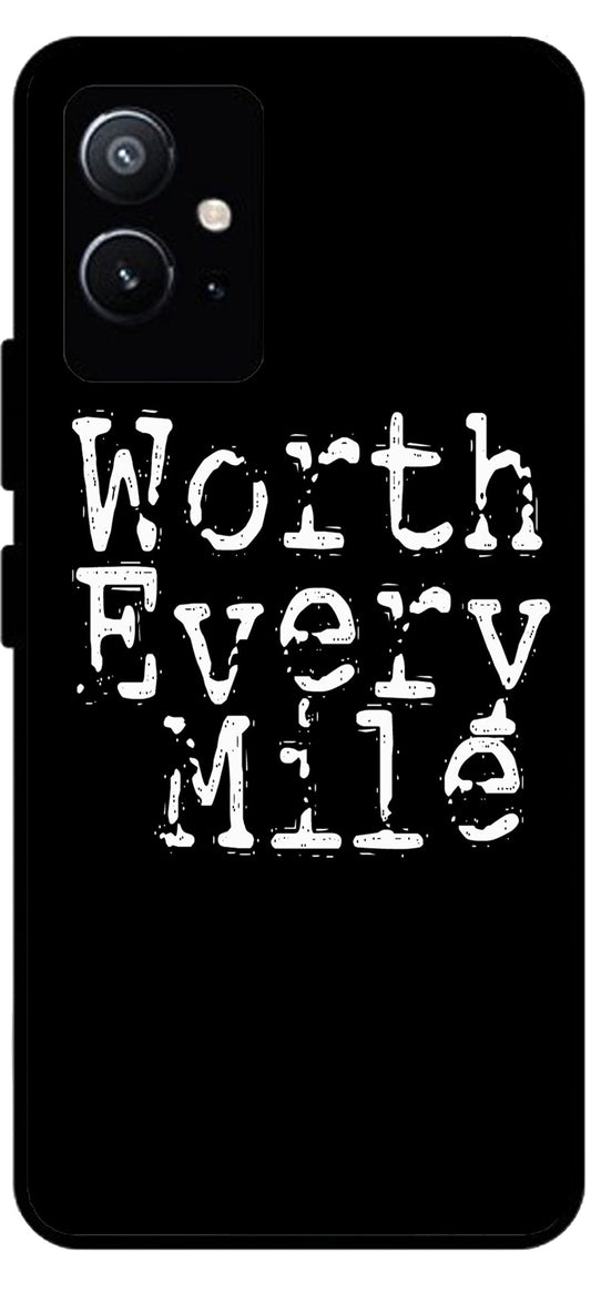 Worth Every Mile Unbreakable Metal Back Case Mobile Cover with 4 Side Protection and Soft TPU Sides for Vivo T1