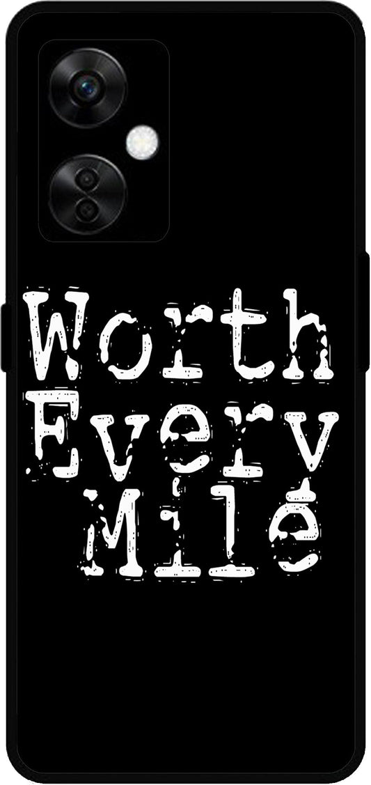 Worth Every Mile Unbreakable Metal Back Case Mobile Cover with 4 Side Protection and Soft TPU Sides for OnePlus Nord CE3 Lite