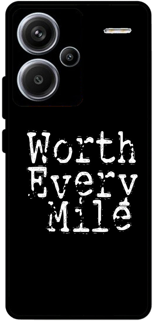 Worth Every Mile Unbreakable Metal Back Case Mobile Cover with 4 Side Protection and Soft TPU Sides for Redmi note 13 pro plus