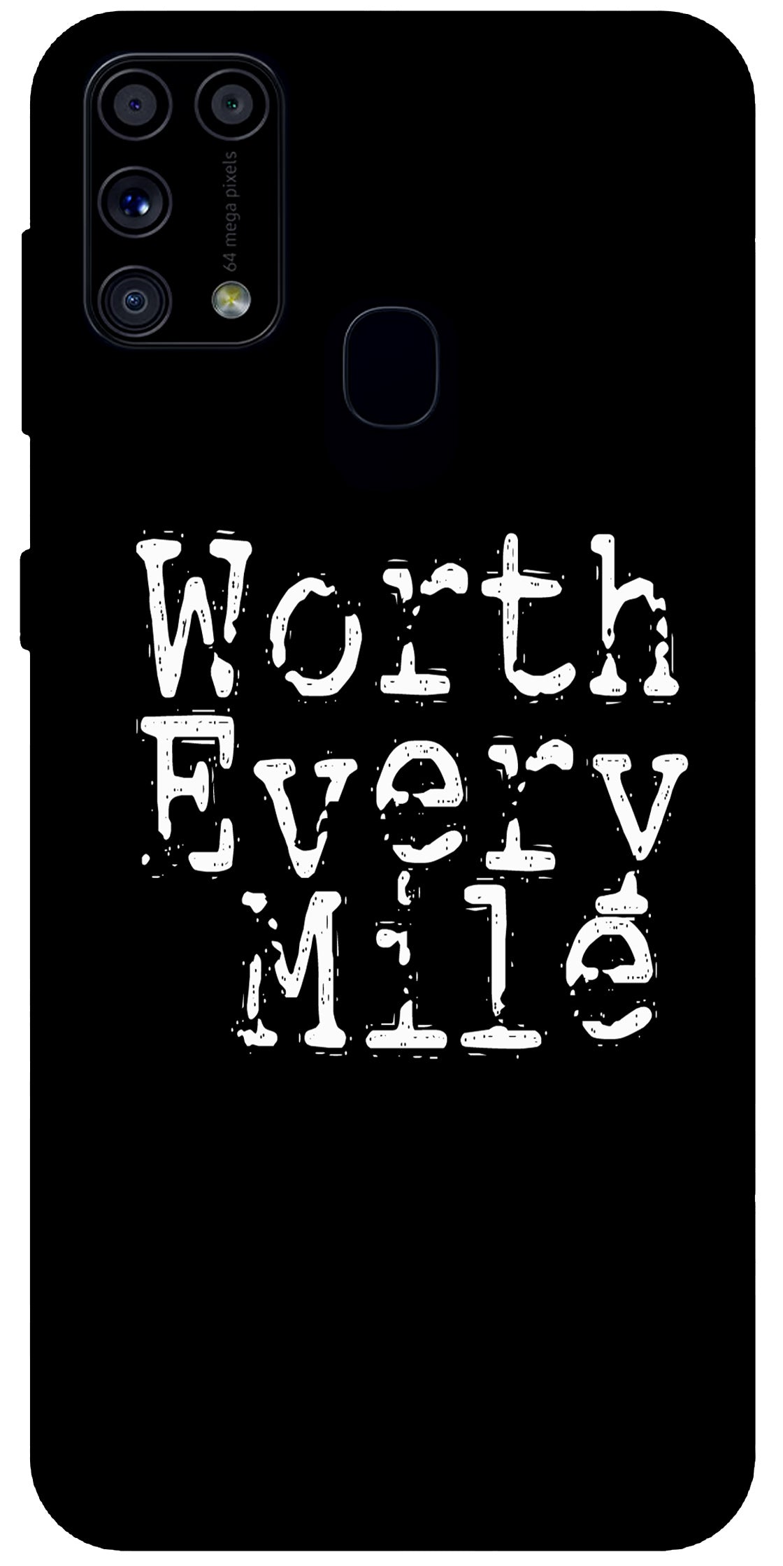 Worth Every Mile Unbreakable Metal Back Case Mobile Cover with 4 Side Protection and Soft TPU Sides for SAMSUNG M31