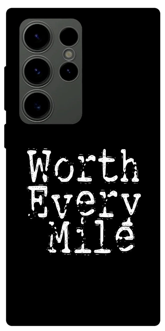 Worth Every Mile Unbreakable Metal Back Case Mobile Cover with 4 Side Protection and Soft TPU Sides for SAMSUNG S23 ULTRA