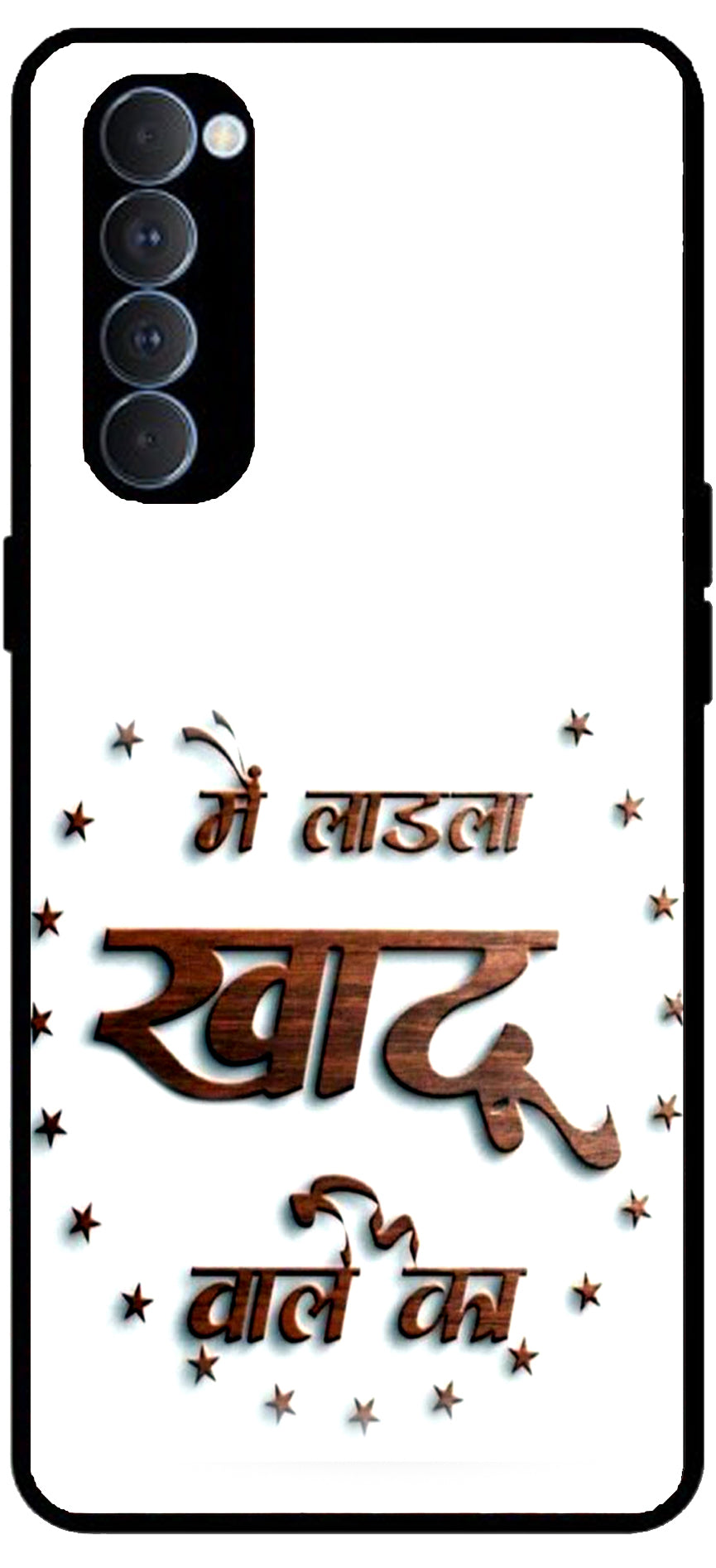 Mai Laadla Khatu Wale Ka Unbreakable Metal Back Case Mobile Cover with 4 Side Protection and Soft TPU Sides for RENO4 PRO