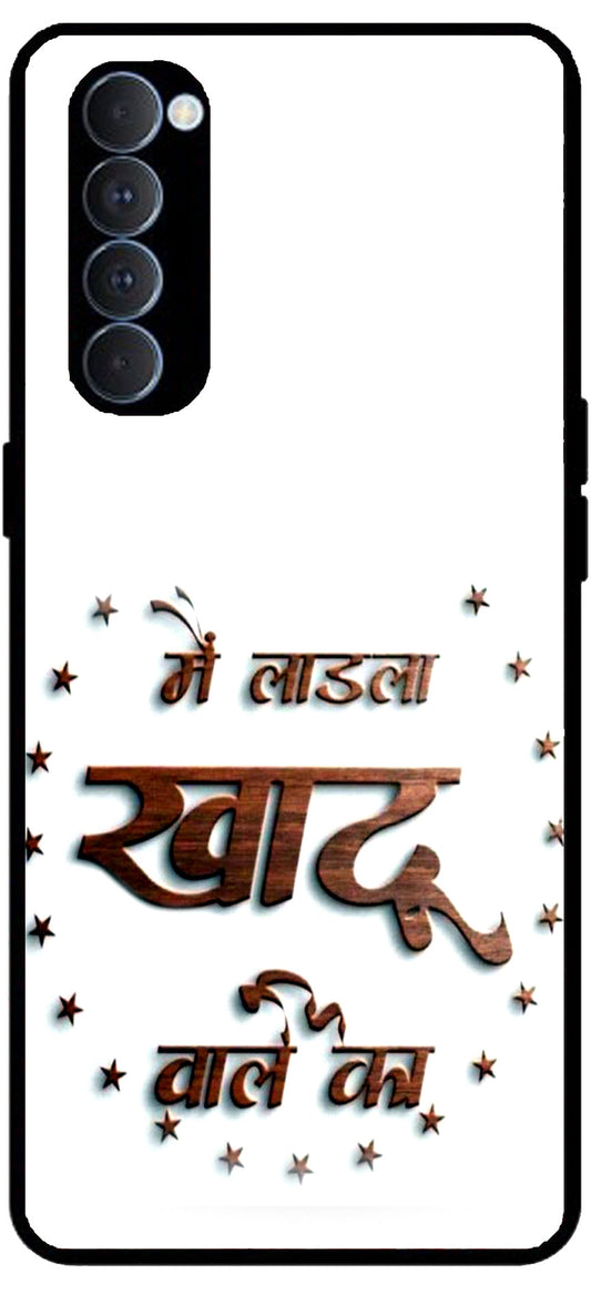 Mai Laadla Khatu Wale Ka Unbreakable Metal Back Case Mobile Cover with 4 Side Protection and Soft TPU Sides for RENO4 PRO