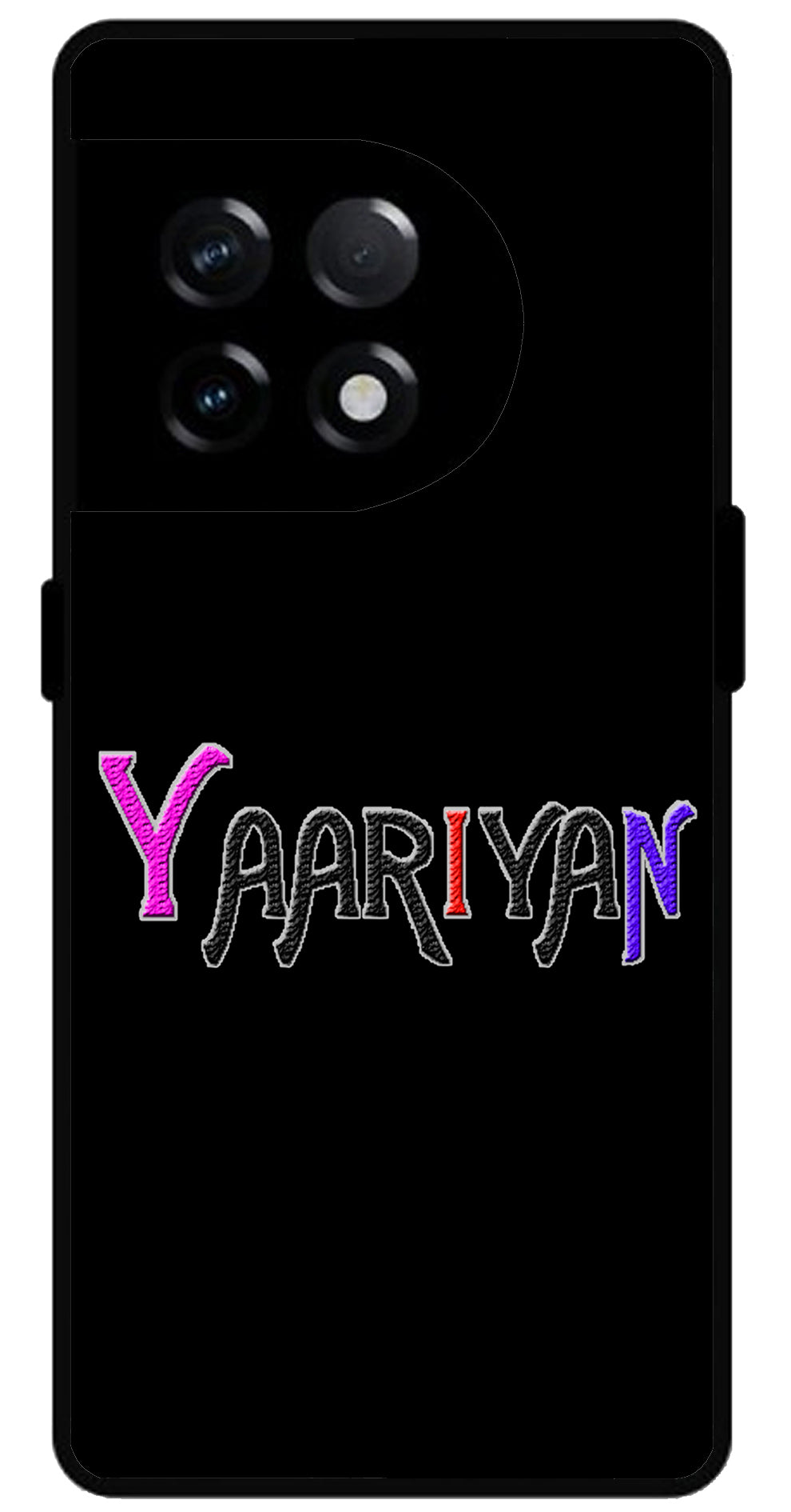 Yaariyan Unbreakable Metal Back Case Mobile Cover with 4 Side Protection and Soft TPU Sides for OnePlus 11R