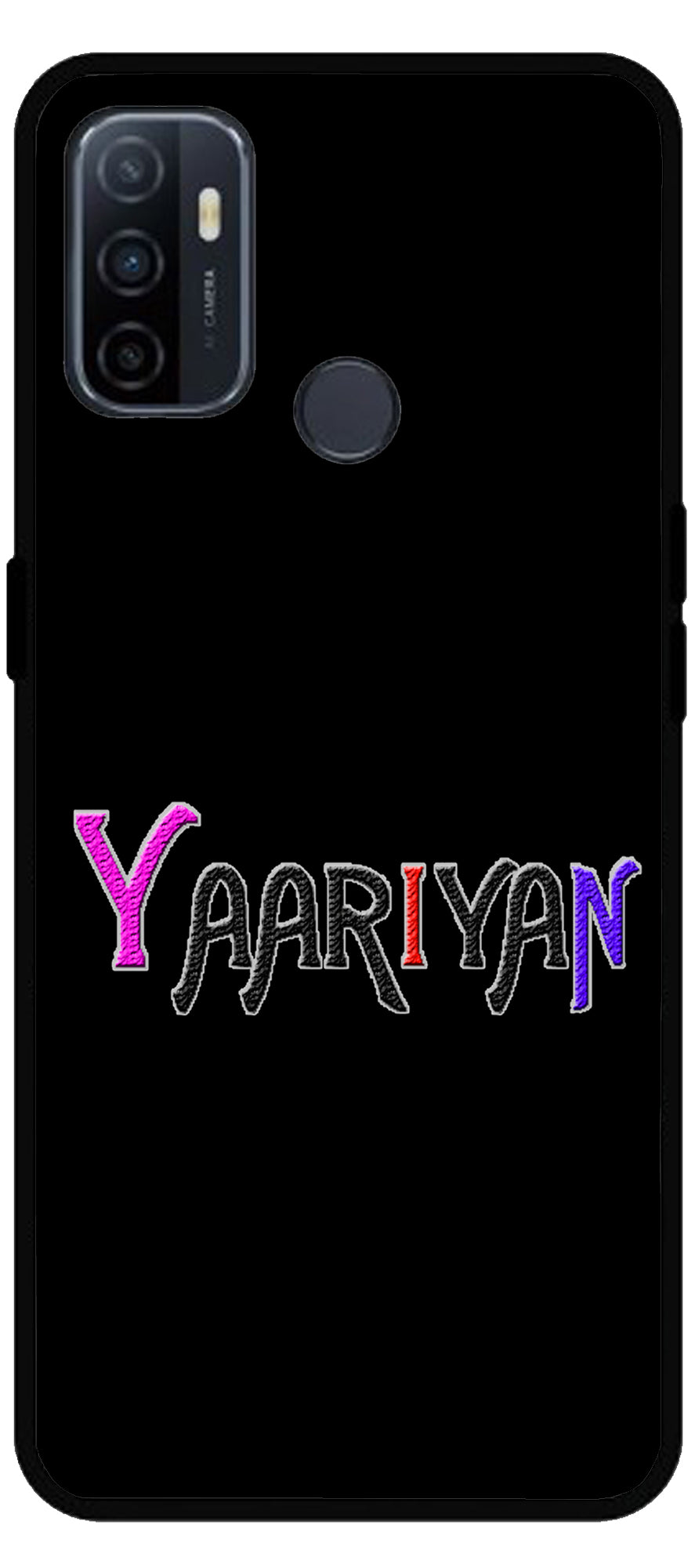 Yaariyan Unbreakable Metal Back Case Mobile Cover with 4 Side Protection and Soft TPU Sides for Oppo A53