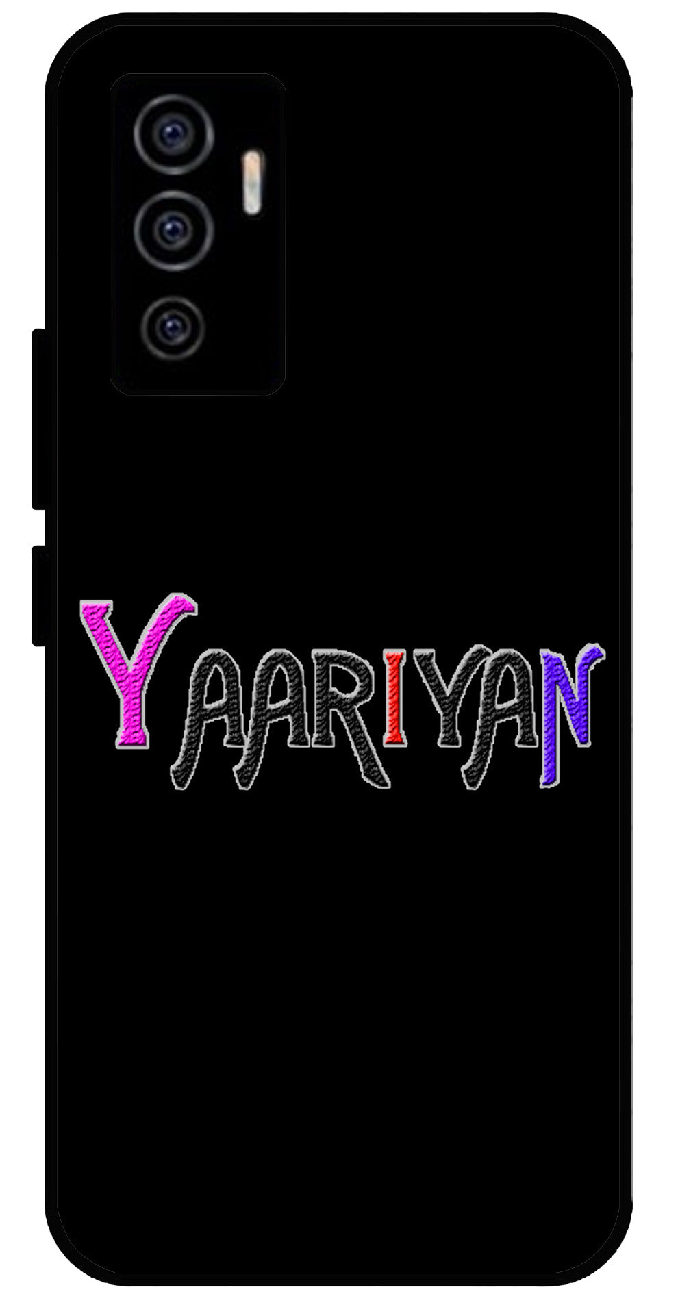 Yaariyan Unbreakable Metal Back Case Mobile Cover with 4 Side Protection and Soft TPU Sides for Vivo V23 E